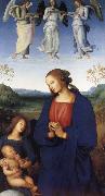 Pietro Perugino The Virgin and Child with an Angel oil painting on canvas